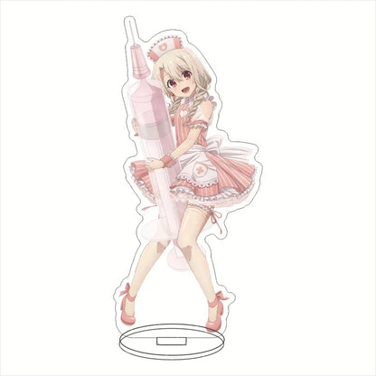 15CM Anime Fatekaleid liner Figures Illyasviel von Einzbern Acrylic Stands Miyu Edelfelt Chloe von Einzbern Character Model Prop
