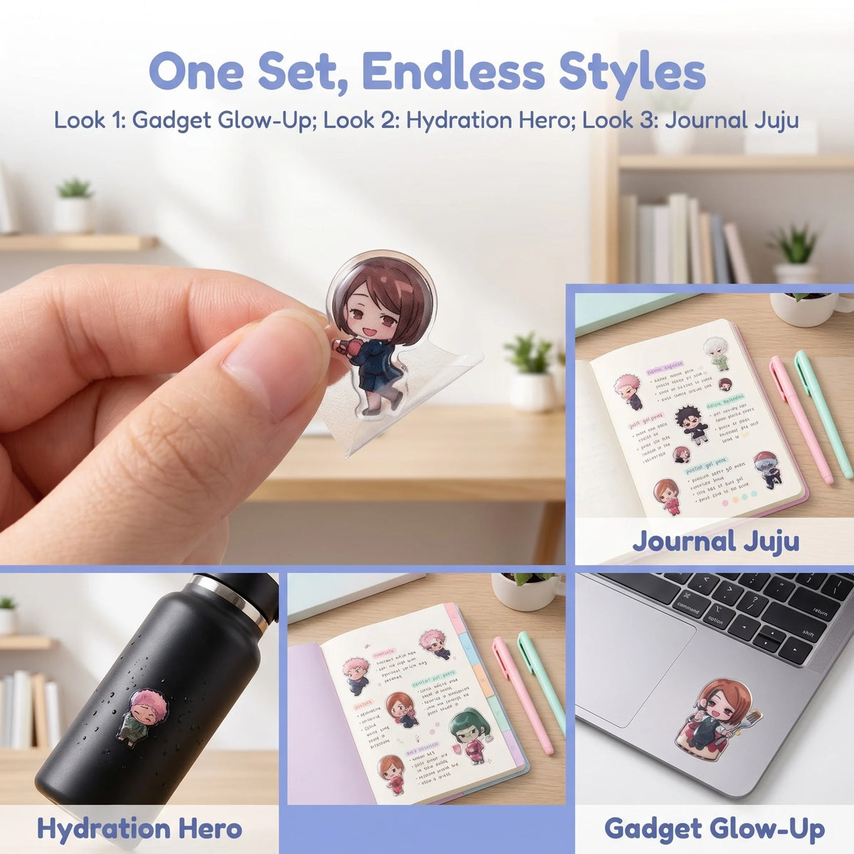Jujutsu Kaisen Q Epoxy Stickers
