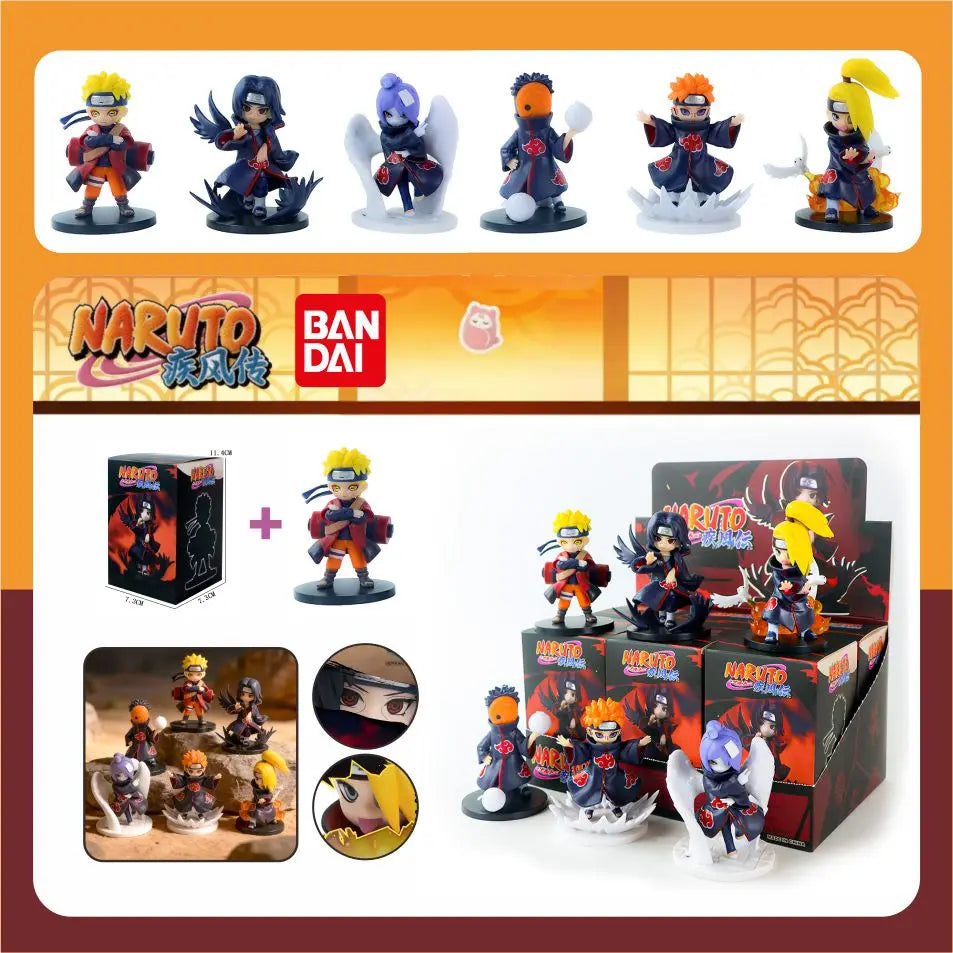 In Stock Blind Box, Bandai Naruto Shippuden Akatsuki Series Anime Figure Peripheral, Naruto Trendy Doll, Creative Desktop Orname