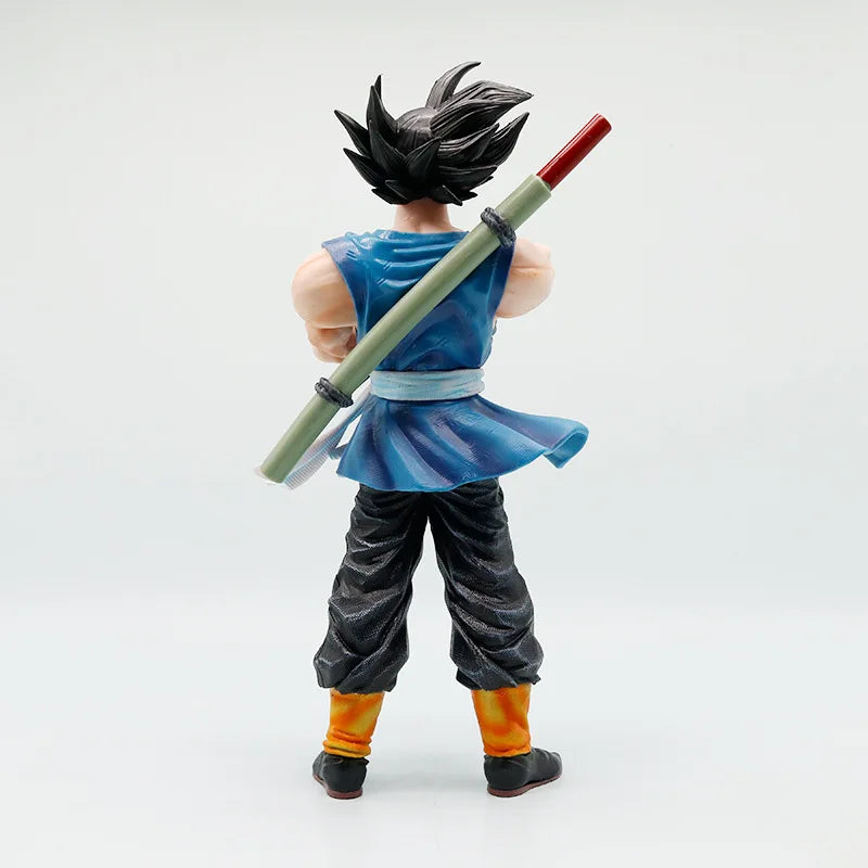 Dragon Ball Z Super Saiyan Goku Rage Statue Holding Dragon Ball Anime Figure Desktop Decor