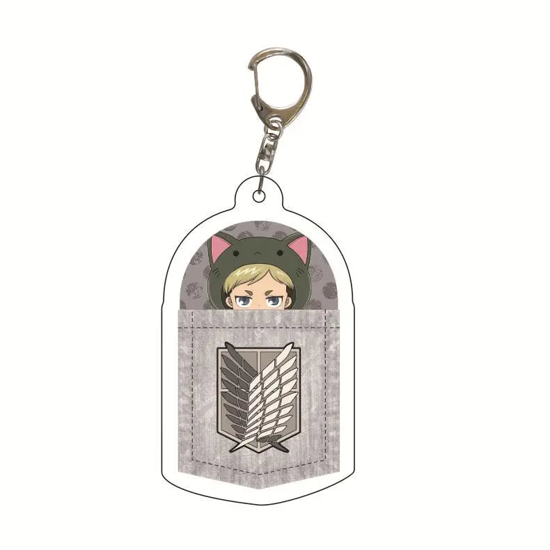 Attack on Titan Acrylic Keychain Custom Logo Print School Bag Creative Pendant Wholesale Stock
