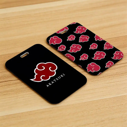 Anime N-NARUTO Akatsuki Itachi Sharingan Transparent Card Holder Employee Plastic Slide Cover Lanyard Work Business ID Bag Bus