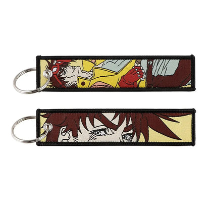 Anime Cartoon Embroidered Keychain
