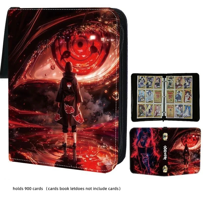 Naruto Card Binder 4/9 Pocket Trading Card Holder Anime Card Binder with 50 Inner Pages Zipper Holder Up To 900 Cards