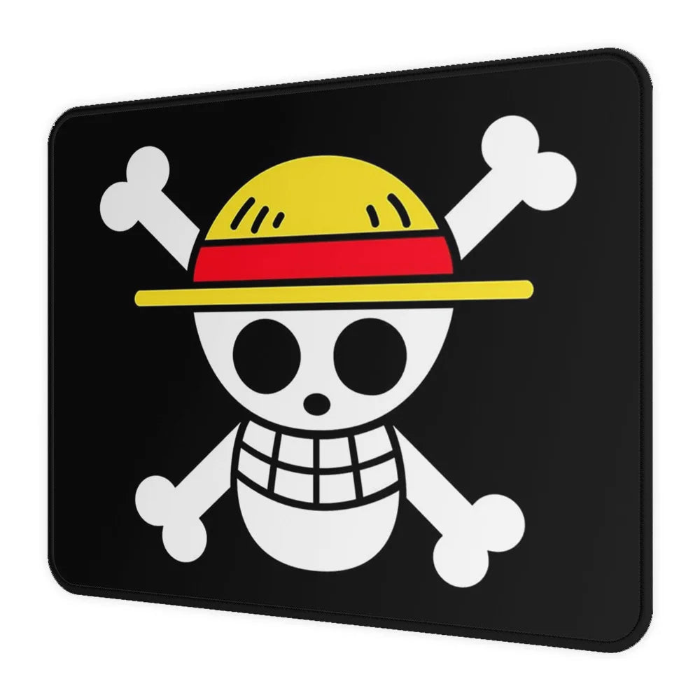 One Piece Cartoon Mouse Pad Monkey D.Luffy Skull One Piece straw hat pirates Trumpet banner Mousepad Desk Mat