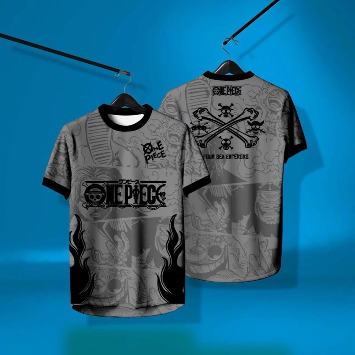 2026 Summer One Piece Luffy Retro Cosplay T-shirt Men's Oversized 3D Printed Short-sleeved Family Unisex Children's Sports Shirt