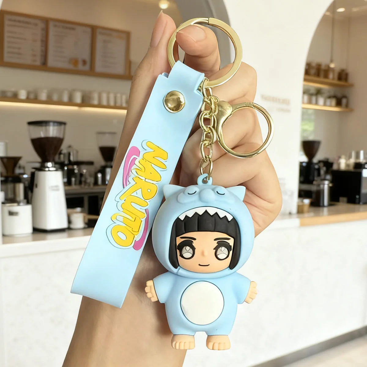 Q version of Naruto cartoon character key chain cartoon PVC doll pendant car key chain backpack jewelry fans collect gifts.