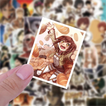 50 pcs Attack on Titan graffiti waterproof stickers for decorating skateboards, computers, luggage, and phone cases,gift,present