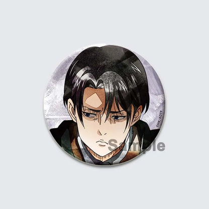 Eren Levi Armin Arlert Erwin Cartoon Badge Attack on Titan Brooches on Backpack Clothes Handmade Round Pins for Gift Accessory