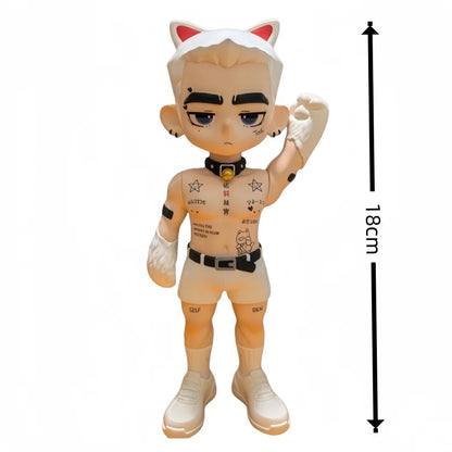 Toos Deer Head Boy Figure Muscle Guy Handsome Boy with Tattoo Warrior Doll Running Park Collection Ornament Accompany Gift