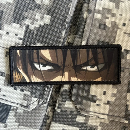 Levi Ackerman Eyes Morale Badge Hook and Loop Attack on Titan Anime Patch Printing Commander Tactical Military Backpack Sticker
