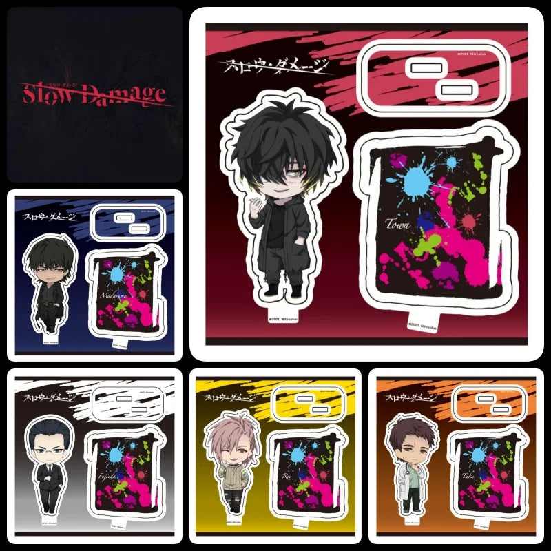 Bl Game Slow Damage Anime Towa Taku Rei Izumi Kei Madarame Ryo Fujieda Acrylic Figure Stand Plate Cosplay Prop Decor Keychain
