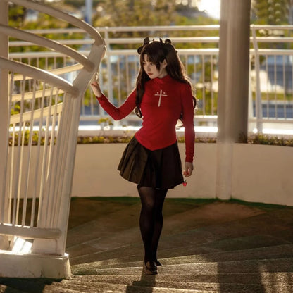 Anime Game Fate Stay Night Tohsaka Rin Cosplay Costume Wig