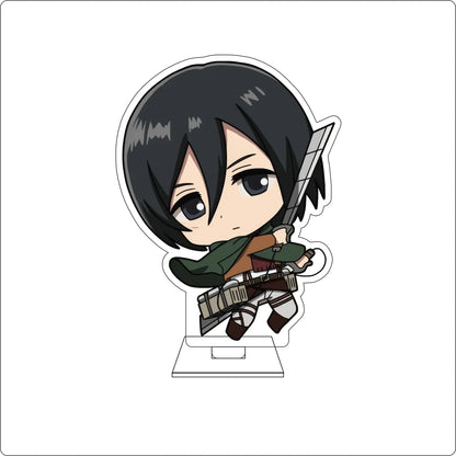 10CM Anime Attack on Titan Cosplay Cute Acrylic Figure Stand Plate Armin Arlert Mikasa·Ackerman Eren Jaeger Ornaments Gifts