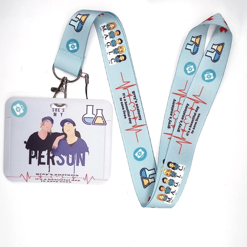 100 Styles Anatomy Credential Holder Keychains Neck Lanyard Pass Card Anime Credit Card Holder Keychain Straps Wholesale