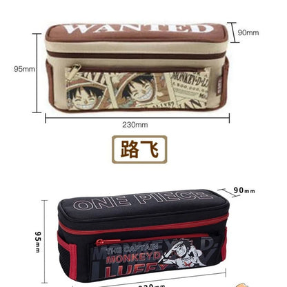 One Piece Luffy pencil bag student pencil bag boys and girls large capacity trendy pencil case anime figure office supplies