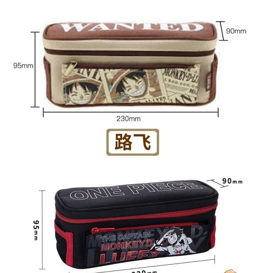 One Piece Luffy pencil bag student pencil bag boys and girls large capacity trendy pencil case anime figure office supplies