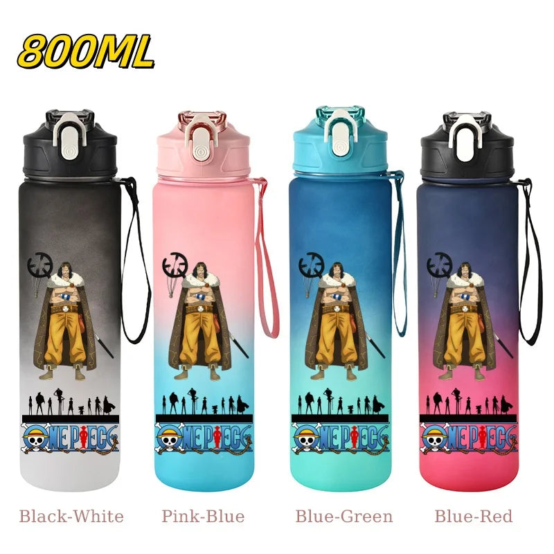 800ML ONE PIECE Monkey D. Luffy Nico Robin Anime Straw Sport Water Bottle for Easy Carry Ideal for Fitness Sports Outdoor