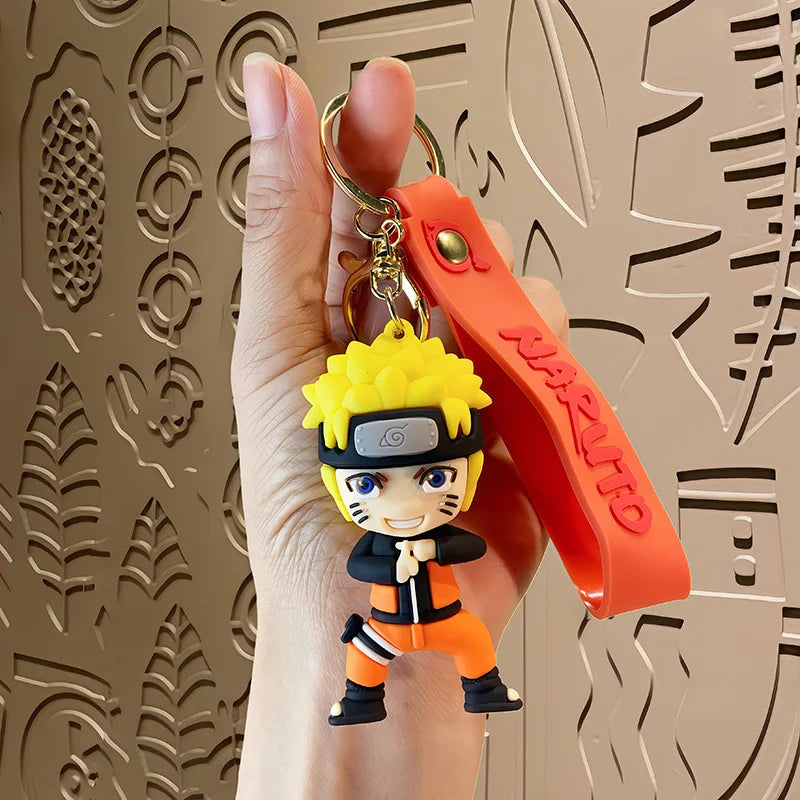 Cartoon PVC Naruto Anime Keychain Cute Hatake Kakashi Character Key Chain Car Backpack Decor Small Gifts for Fans Friends