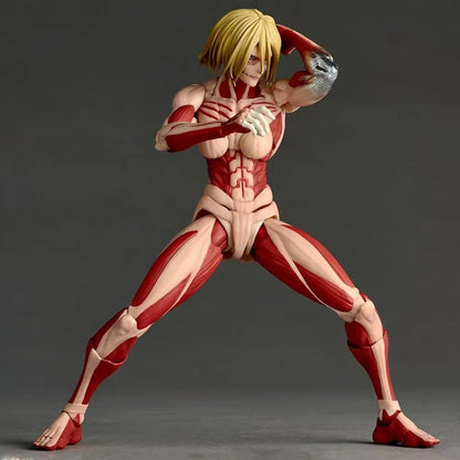 Attack On Titan Amazing Yamaguchi Revoltech Nr068 Female Titan Annie Leonhart Figures Pvc Figurine Collection Model Toy In-Stock
