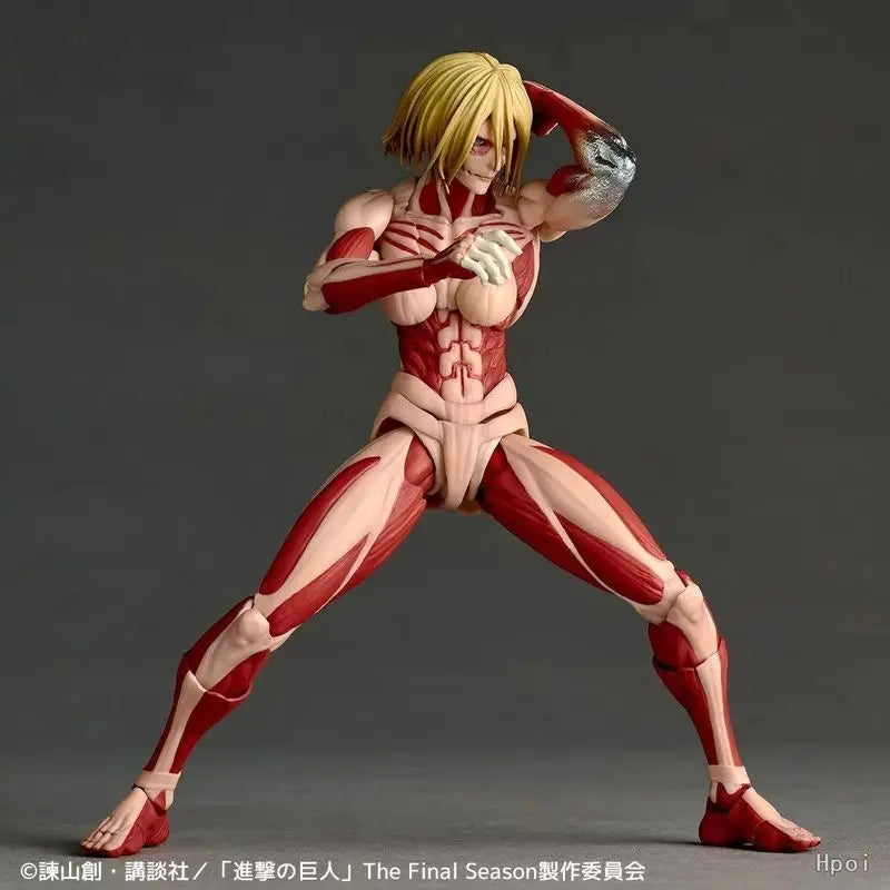 Attack On Titan Amazing Yamaguchi Revoltech Nr068 Female Titan Annie Leonhart Figures Pvc Figurine Collection Model Toy In-Stock