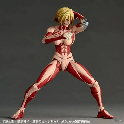 Attack On Titan Amazing Yamaguchi Revoltech Nr068 Female Titan Annie Leonhart Figures Pvc Figurine Collection Model Toy In-Stock