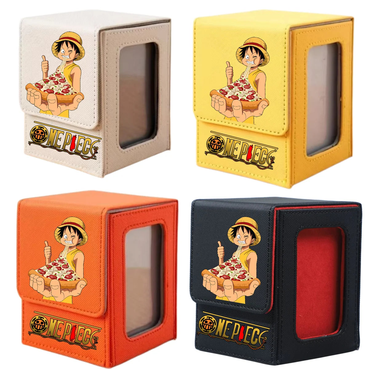 ONE PIECE Luffy Zoro Trading Card Deck Box with Window Cartoon Magnetic Closure Game Card Deck Holder Jewelry Organiser Case
