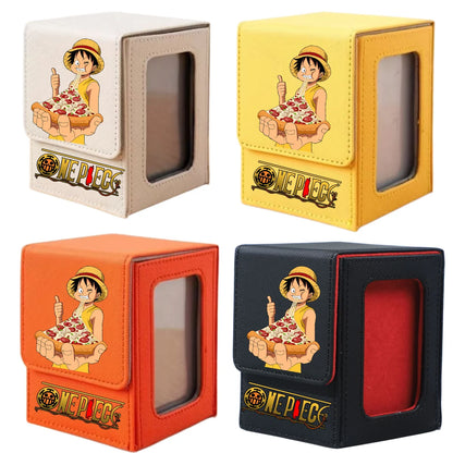 ONE PIECE Luffy Zoro Trading Card Deck Box with Window Cartoon Magnetic Closure Game Card Deck Holder Jewelry Organiser Case