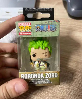 Funko POP Pocket Keychain One Piece Roronoa Zoro Kid Pendant Gift Key Chains Kid Action Figure Toy Doll Collectible Kid Toys