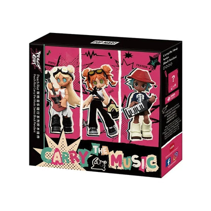 POPMART Peach Riot Carry The Music Series Block Pendant Blind Box Original Toys Mystery Box Doll Cute Anime Figure Ornament Gift