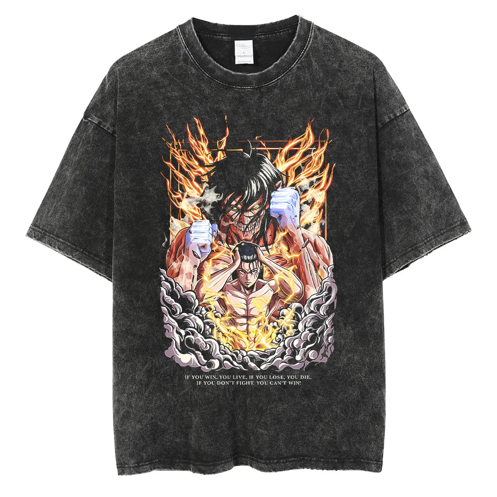 Harajuku Anime Attack on Titan Levi Ackerman Print Tee Men Women Comfortable T-shirts Casual Loose T Shirt Male Cotton Tshirt