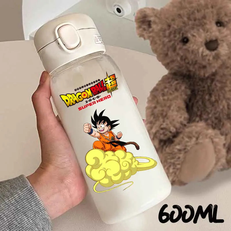 For Dragon Ball Straw Bottles 600ml Vegeta Goku Transparent Plastic Anti Drop Water Bottle Students Outdoor Capacity