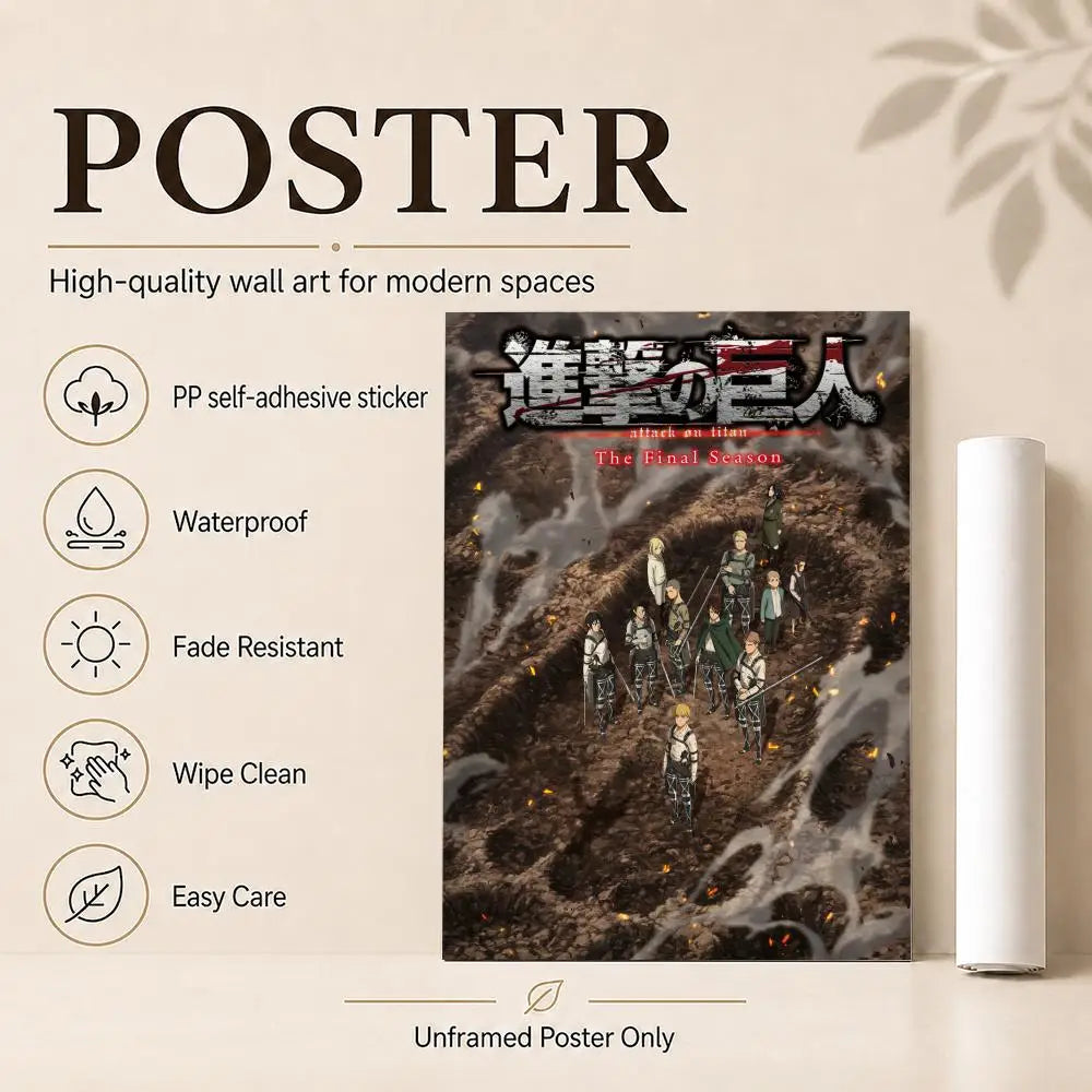 Levi Ackerman Attack On Titan Poster Water Proof Paper Print Room Decor Stickers Art Wall Decor Living Room