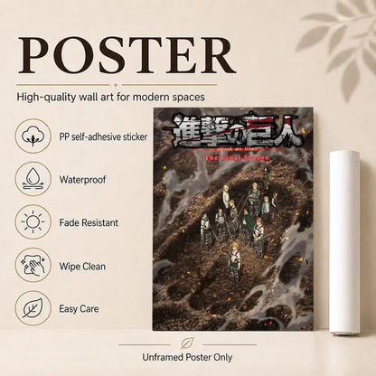 Levi Ackerman Attack On Titan Poster Water Proof Paper Print Room Decor Stickers Art Wall Decor Living Room