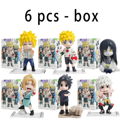 Naruto Blind Box Figure Uzumaki Shippuden Childhood Series Naruto Q PVC Model Toys Desktop Ornament Christmas Halloween Gifts