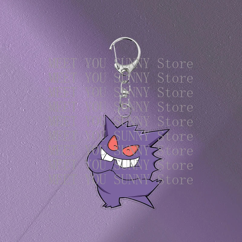 Anime Gengar Acrylic Keychain Pocket Monster Cartoon Kawaii Figure Creative Backpack Charm Pendant Toy Students Accessories Gift