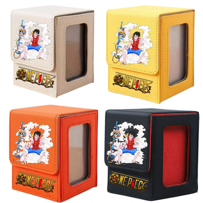 ONE PIECE Luffy Zoro Trading Card Deck Box with Window Cartoon Magnetic Closure Game Card Deck Holder Jewelry Organiser Case