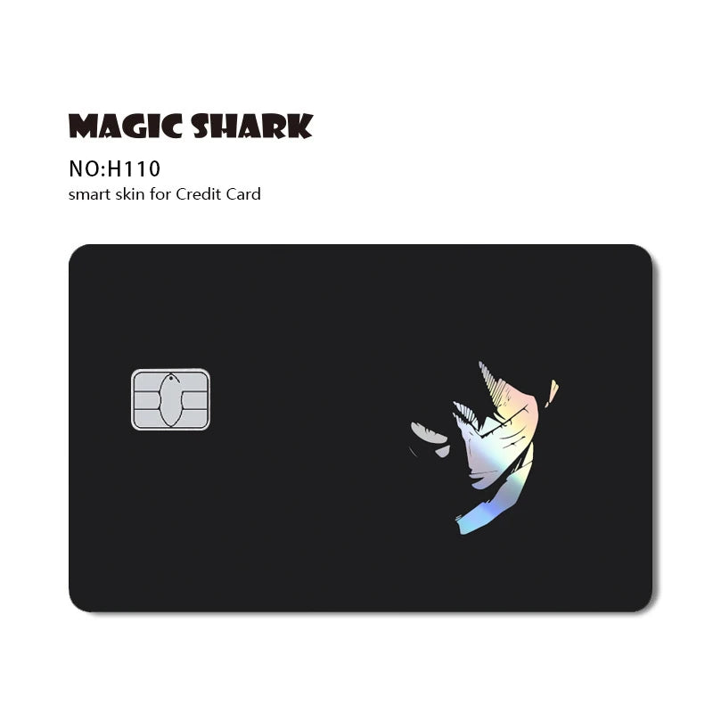 Magic Shark Luffy Zorro Ace Skull Anume Holographic Shinny Laser Sticker Film Skin for Credit Debit Card
