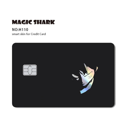 Magic Shark Luffy Zorro Ace Skull Anume Holographic Shinny Laser Sticker Film Skin for Credit Debit Card