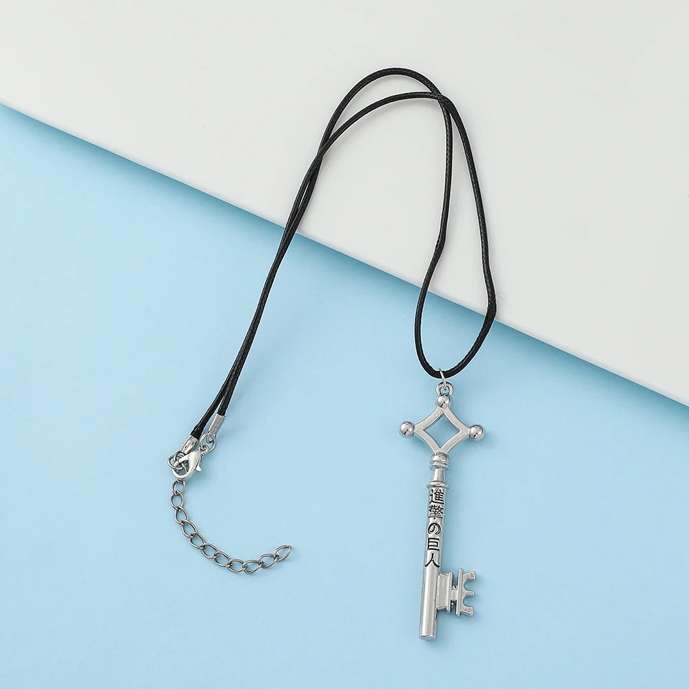 Anime Attack on Titan Necklace Vintage Punk Key Modeling Pendant Cosplay Jewelry Accessories Creative Gifts for Women Men