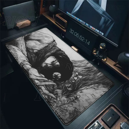 Anime Attack on Titan XXL Desk Mat Large Black White Mouse Pad Gamer Computer Mousepad Gaming Laptop Keyboard Mouse Mats Carpet