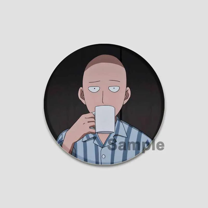 One Punch Man Saitama Button Pins