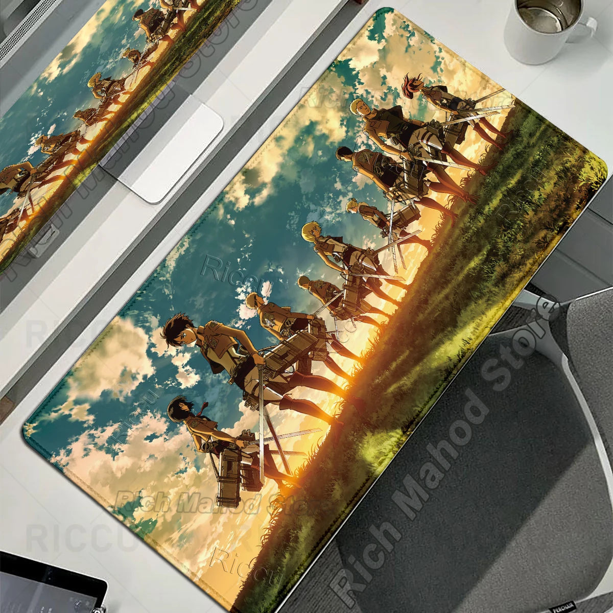 Anime Attack on Titan XXL Desk Mat Large Black White Mouse Pad Gamer Computer Mousepad Gaming Laptop Keyboard Mouse Mats Carpet