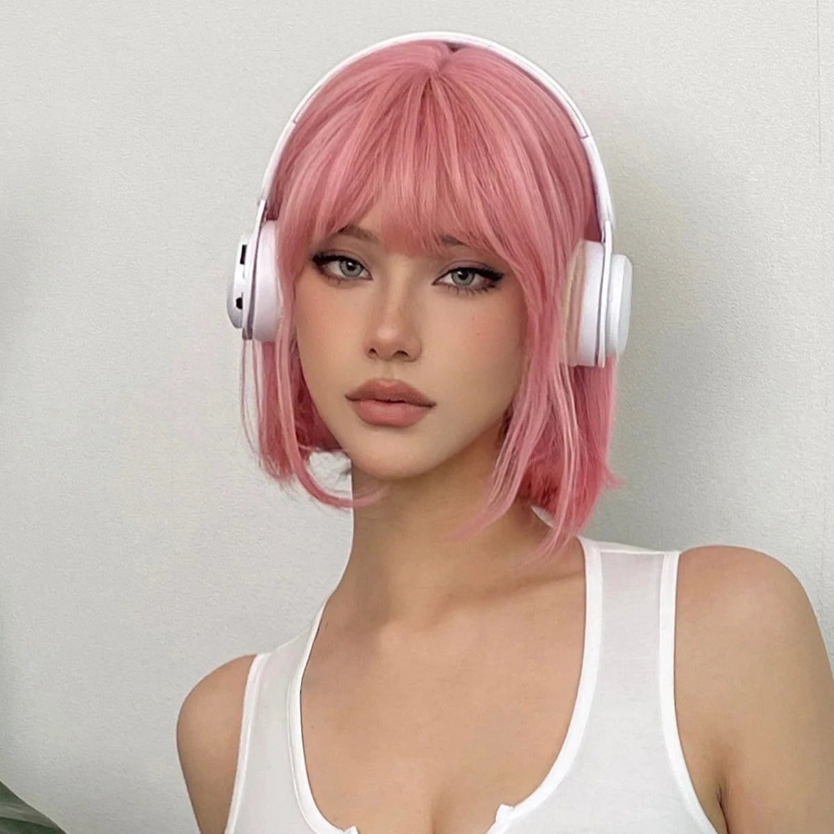 Unknown Character Pink Bob Wig