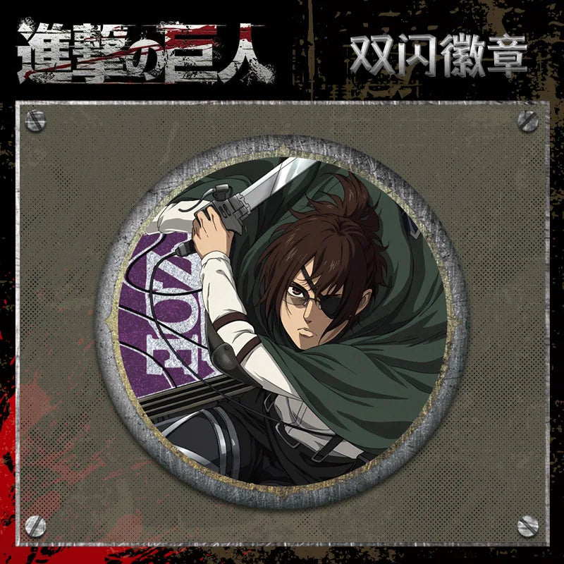 Attack on Titan 58 Badge Plain Glossy Film 58 Pin Anime Eren Yeager Ackerman Merchandise Souvenirs Collectibles Action Figures