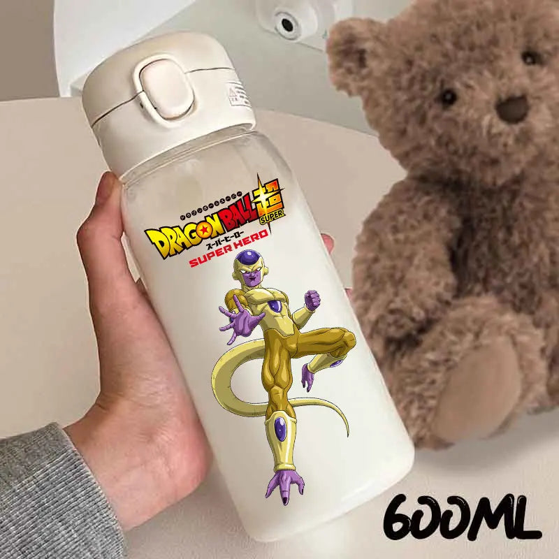 For Dragon Ball Straw Bottles 600ml Vegeta Goku Transparent Plastic Anti Drop Water Bottle Students Outdoor Capacity