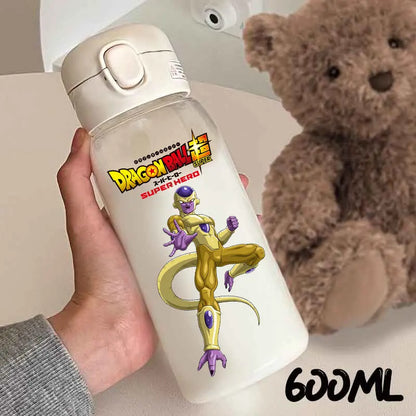 For Dragon Ball Straw Bottles 600ml Vegeta Goku Transparent Plastic Anti Drop Water Bottle Students Outdoor Capacity