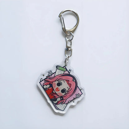 Q Version Acrylic Character Keychain Anime Decoration Collection Lovely Gift for Hinata Hyuga Naruto Uzumaki Gaara Sasuke Uchiha