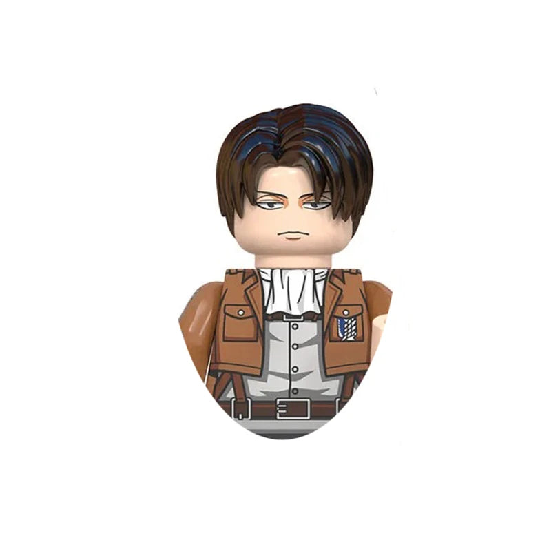 New Attack on Titan Minifigure Keychain Shingeki No Kyojin Eren Levi Mikasa Anime Action Figures Toys for Kids Gift