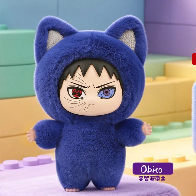 EAKi Naruto Kitten Land Series Plush Doll Blind Box V3 Cute Naruto Sasuke Anime Peripheral Figure Surprise Toys Collectible Gift